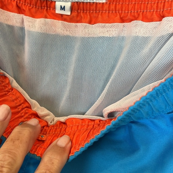Maamgic Swim Trunks Shorts Lined Bright Blue Mesh Size Medium Quick Dry - Picture 7 of 8
